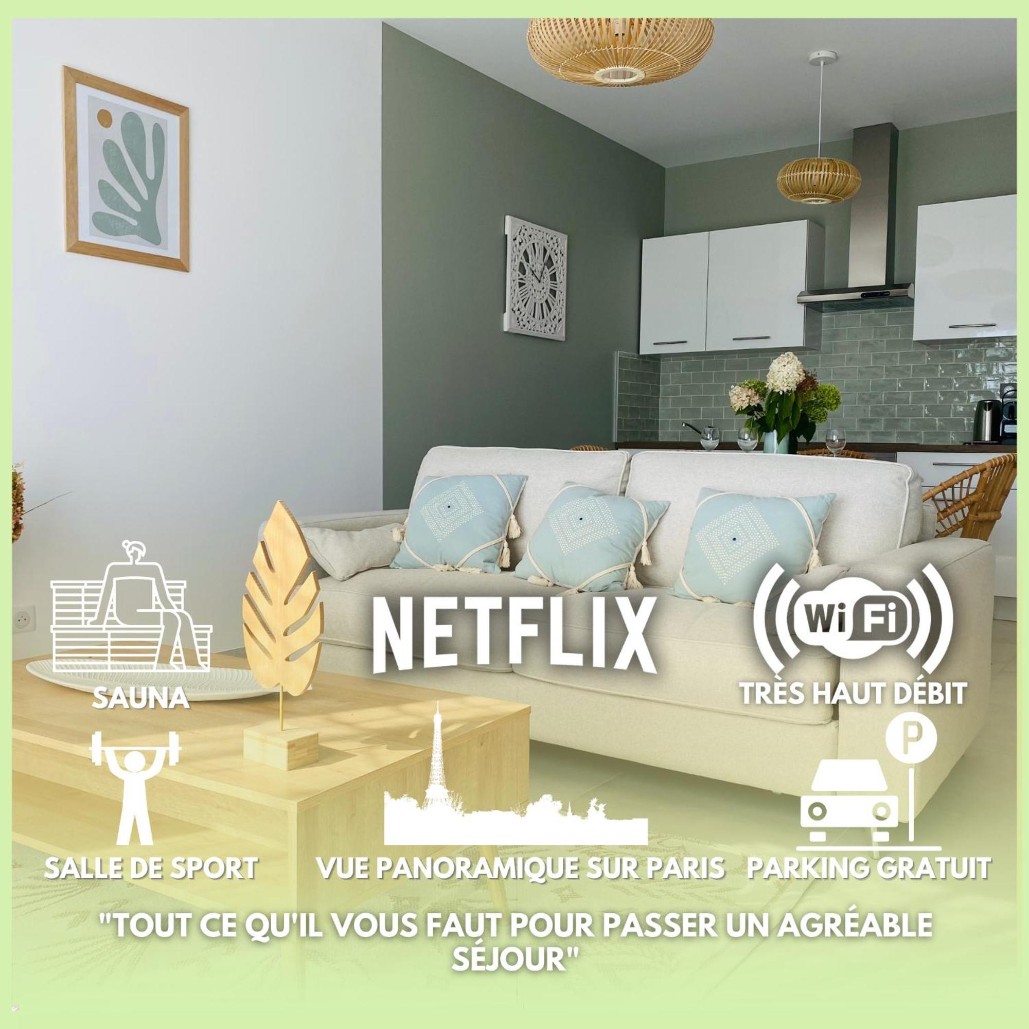 La Villa Perchee Calme, Sauna, Parking Prive Saint-Prix  Exterior foto